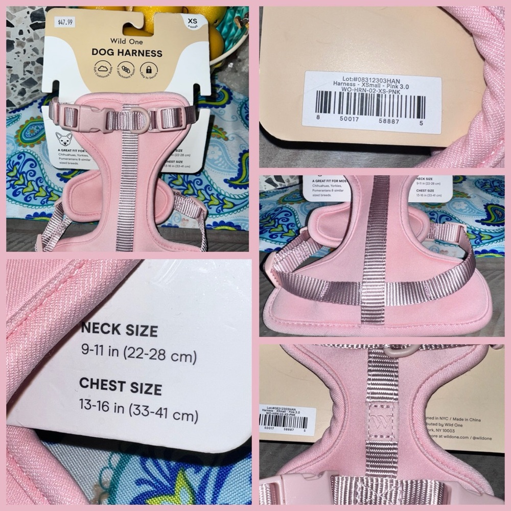 Wild One Pink Dog Harness